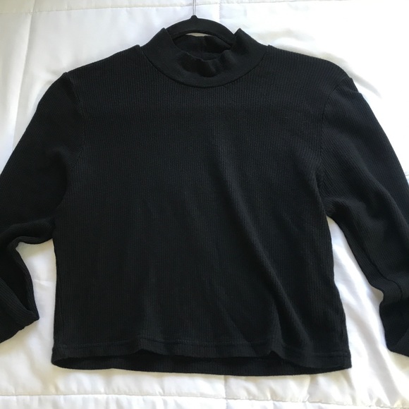 TALENTLESS Long Sleeve Mock Neck Waffle Knit Crop Top - Picture 10 of 12